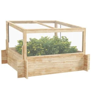 Gretech Premium Elevated Wooden Garden Bed with Greenhouse Cold Frame & Openable Top